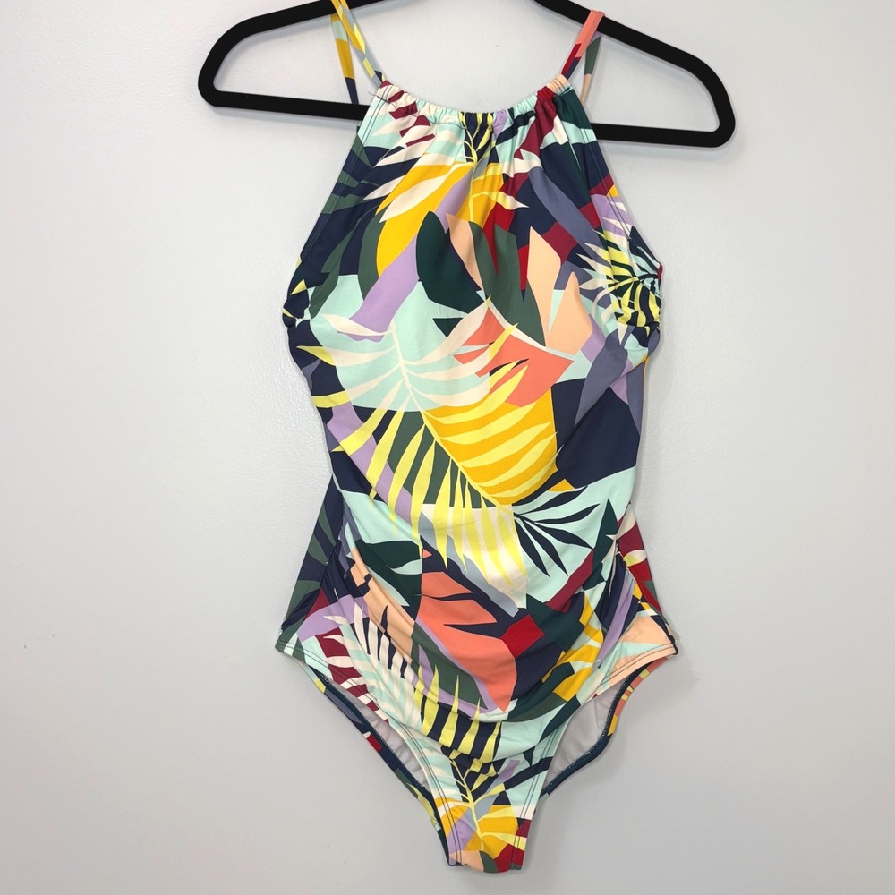 Jantzen Tropical High Neck One Piece Swimsuit  Womens
